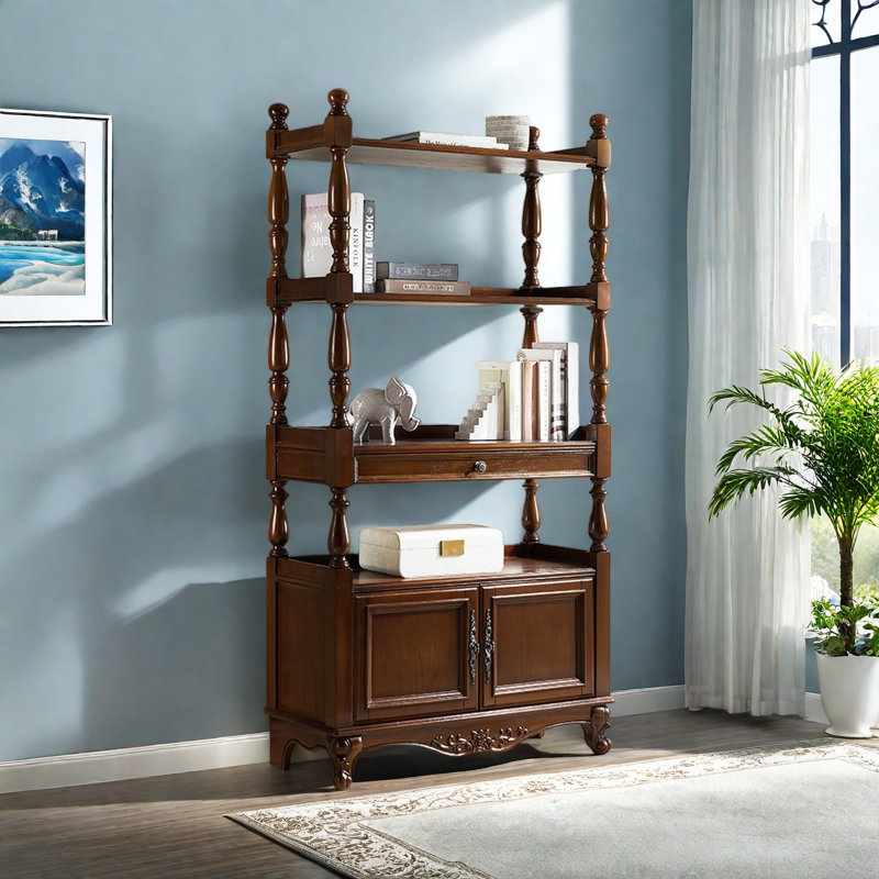 A beautiful and well-made bookcase, Dark Brown, (4 Shelves) 62.9"H x 27.5"W x 14.9"D