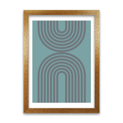 Grey and Blue Modern Rainbow 1 Piece Wall Art