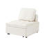 Fauteuil convertible simple en velours pour appartement. 1 coussin de dossier amovible. Blanc, rembourré de mousse, fauteuil inclinable fonctionnel-117708345
