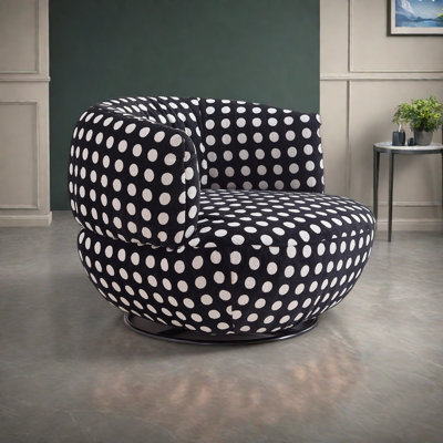 Comfortable polka dot rotating chair