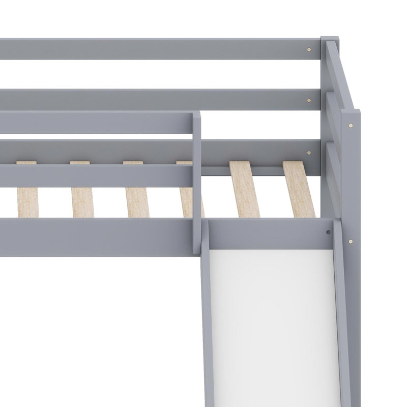 Fun Loft Bed with Slide, Ladder, and Full Safety Guardrails, White