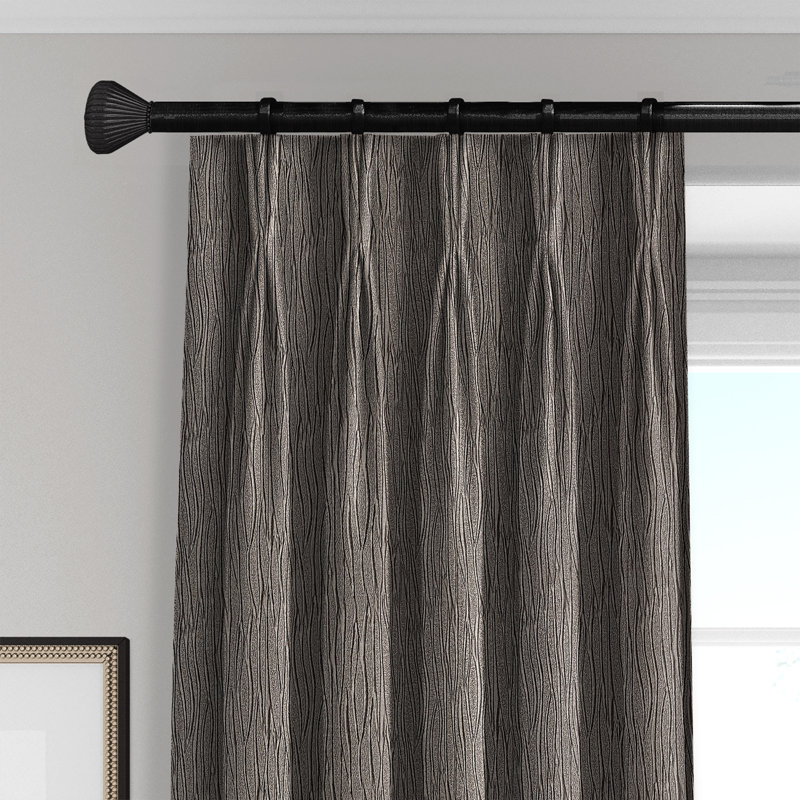 Room Darkening Pinch Pleat Single Curtain Panel, Chocolate, 40" W x 84" L