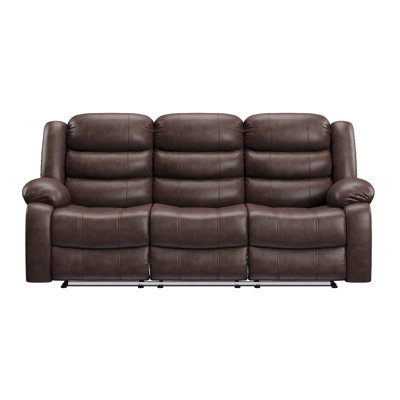 Canapé inclinable avec table rabattable et éclairage DEL, brun