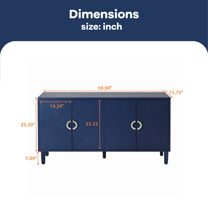 Zeid 59.84'' Sideboard, Blue