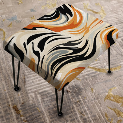 Beige And Brown Urban Abstract Safari - Geometric Rectangle Ottoman