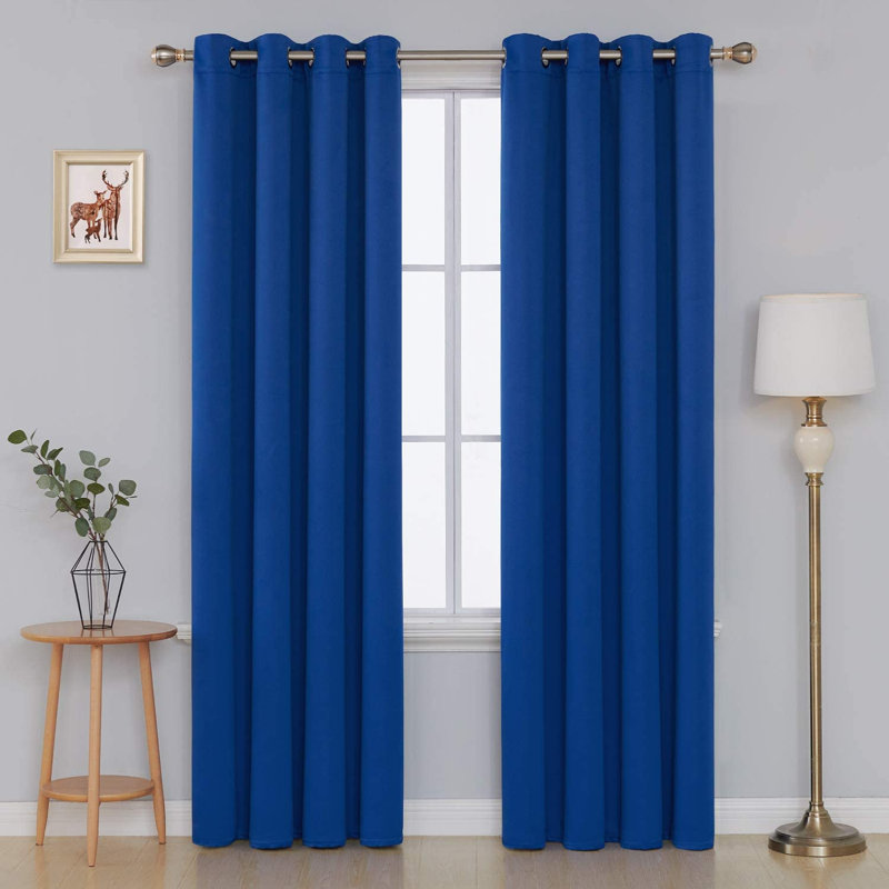 Borunda Room Darkening Curtain Single Panel, 52" W x 84" L, Royal Blue