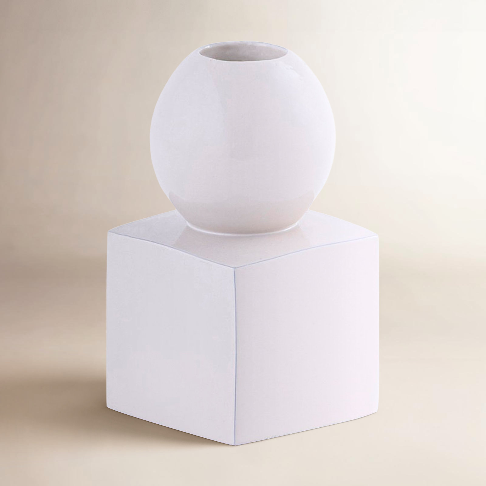Paulding Aluminum Pillar Candle Holder, White