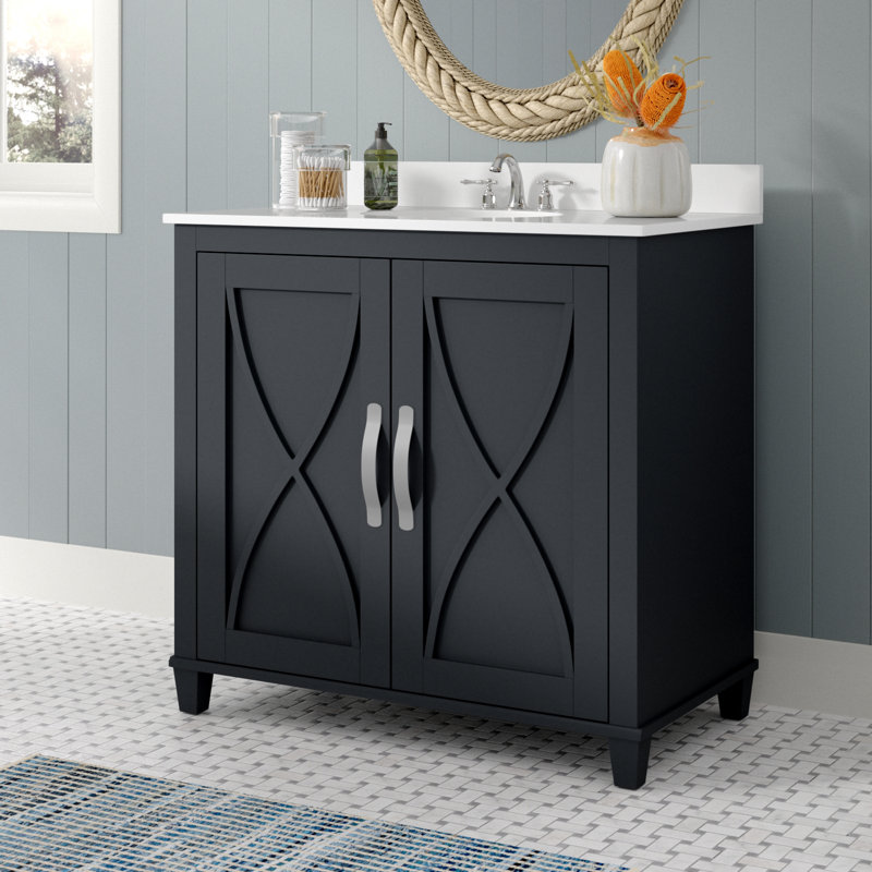 Ensemble de meuble-lavabo simple 36 po Briana, Gris métro