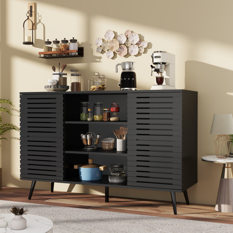 Buffet élégant noir - Solution de rangement polyvalente pour maisons modernes