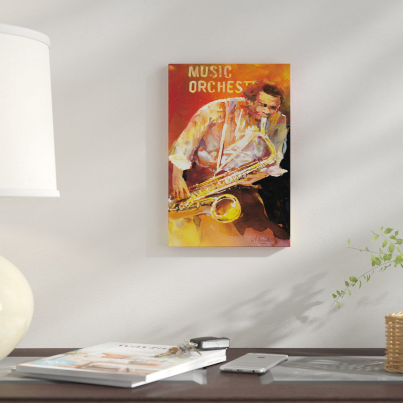 « jazz ii », impression sur toile, H 26 po x l 18 po x P 1,5 po, Toile tendue, Pas de tapis