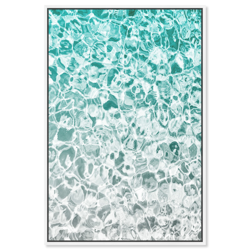 Clear Aqua Waters Coastal - impression d'art graphique, Toile blanche encadrée, H 30 po x l 20 po x P 1,5 po
