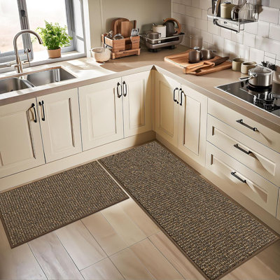 Ensemble de 2 tapis de cuisine absorbants résistants aux taches (24 po x 36 po + 24 po x 60 po)
