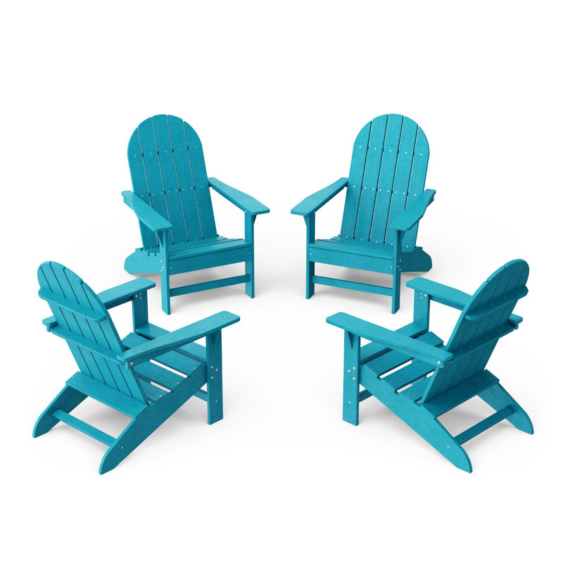 Freedom 4-Piece Traditional Adirondack Conversation Set, Aruba Blue