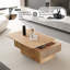 Table basse cannelée en bois à plateau relevable avec rangement et hauteur réglable-1570950217