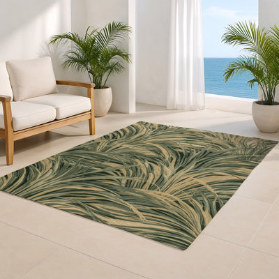 Botanical Brown Indoor and Outdoor Area Rug