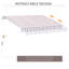 Auvent de patio rétractable 10 pi x 8 pi - Abri de soleil avec manivelle manuelle et toile d'eau, cadre en aluminium pour terrasse, balcon, cour, rayures café