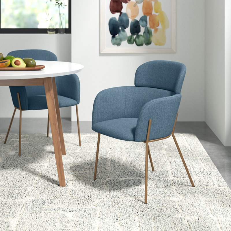 Adinah 18'' H Upholstered Armchair, Blue, Black