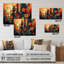 Orange et bleu abstrait nostalgie II - Abstrait art mural Mid-Century-317303135