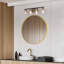 Nayomee 4 - Light Dimmable Modern Black/Brass Vanity Light with Seeded Glass-107134581