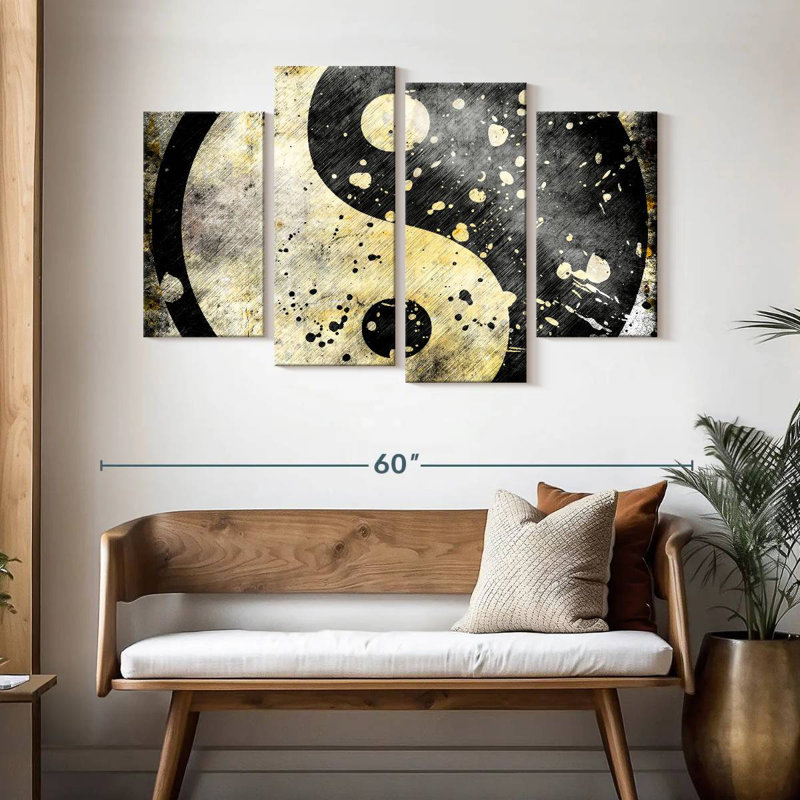 Kerrick Yin et Yang grunge, H 32 po x l 52 po