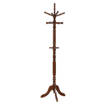 Marriott 11 Hook Freestanding Coat Rack Hat Hanger Tobacco