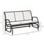Banc d'extérieur à 3 glissières avec filet respirant, structure en métal, blanc crème, parfait pour le porche et 3 espaces de patio blancs au bord de la piscine