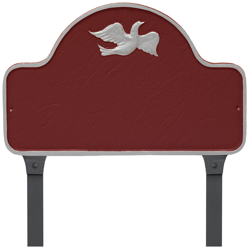 Plaque d'adresse avec colonnettes Dove Arch, Rouge brique / argent, Oui