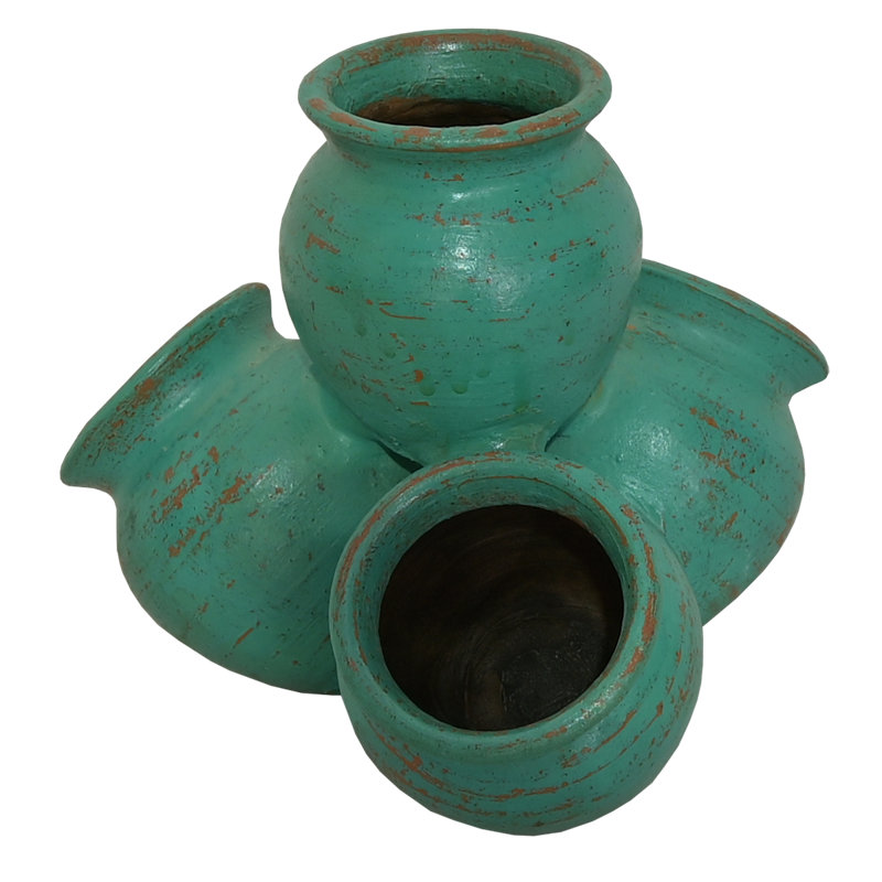 Waterfall Indoor Clay Planter Pots, Green