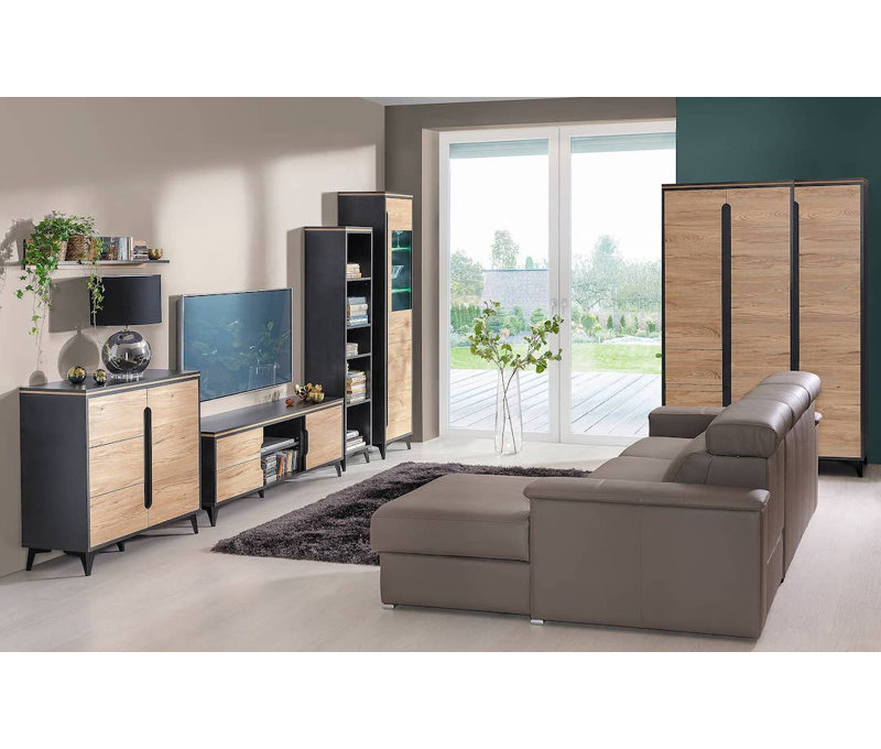 Cadell Floating Shelf, Black/Natural