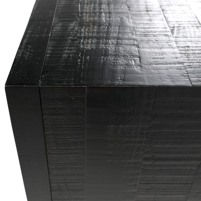 Humphrey's 86" Wide Pine Wood Sideboard, Black, Black