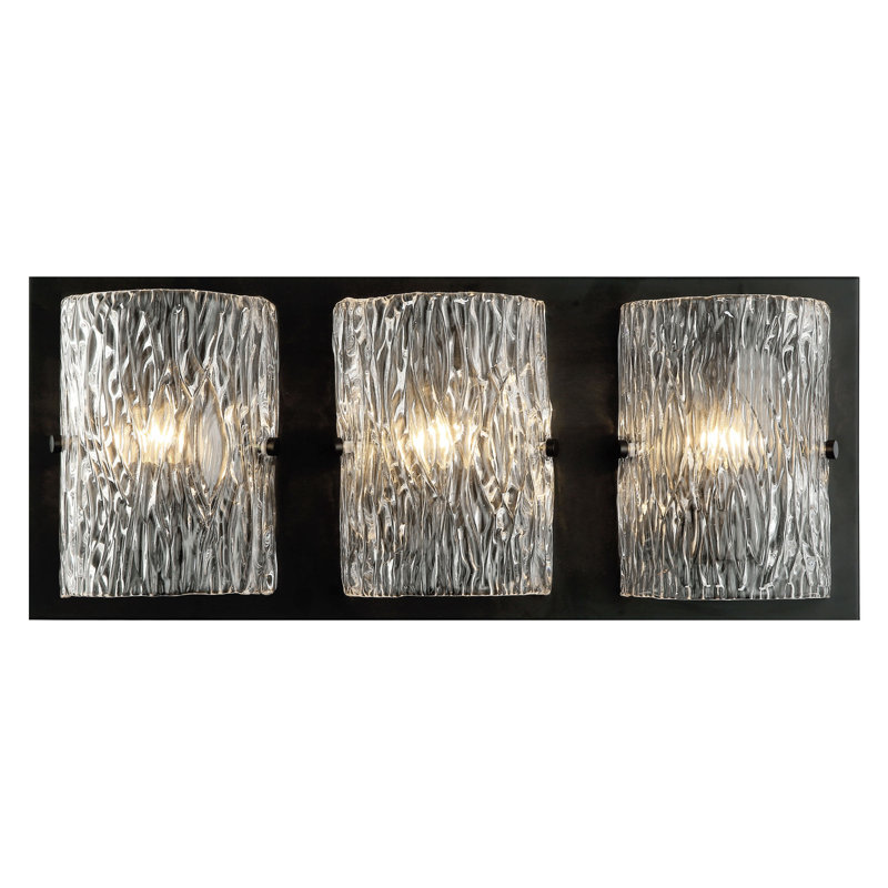 Morgan 3-Lt Bath/Vanity Light - Black, Black, 9.8"H x 23"W x 3.8"D, 3