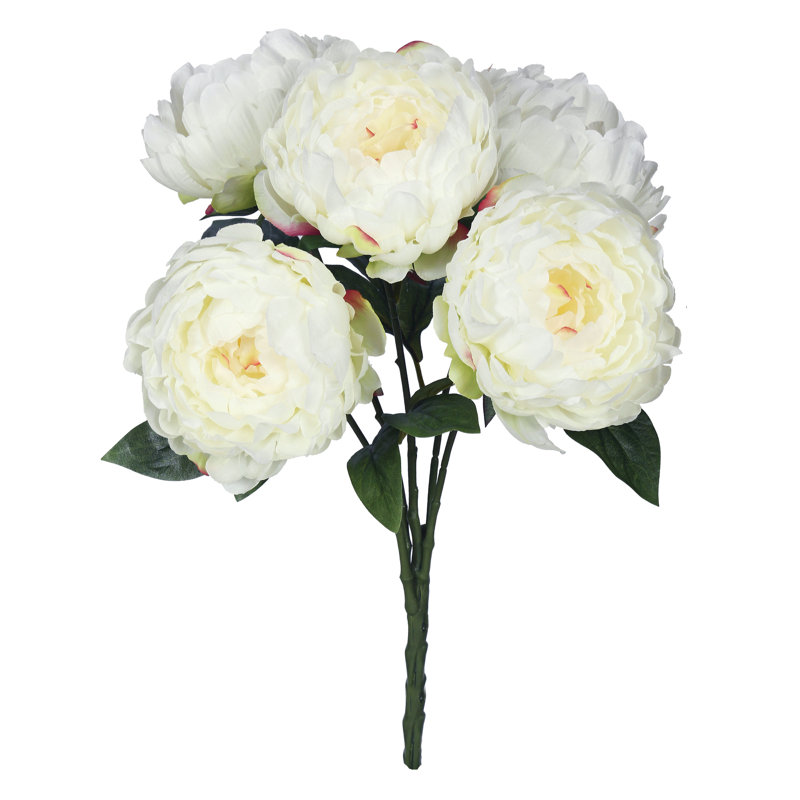 Karratha 20" Artificial Peony Bunch, Cream