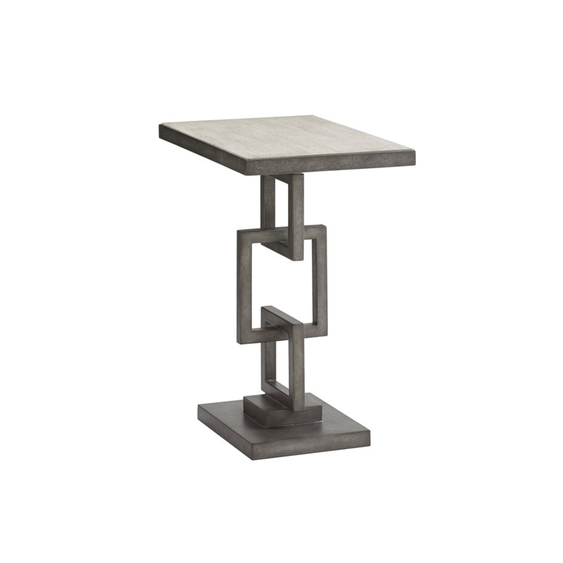 Deerwood 20" Gray Wood and Metal Rectangular Side Table