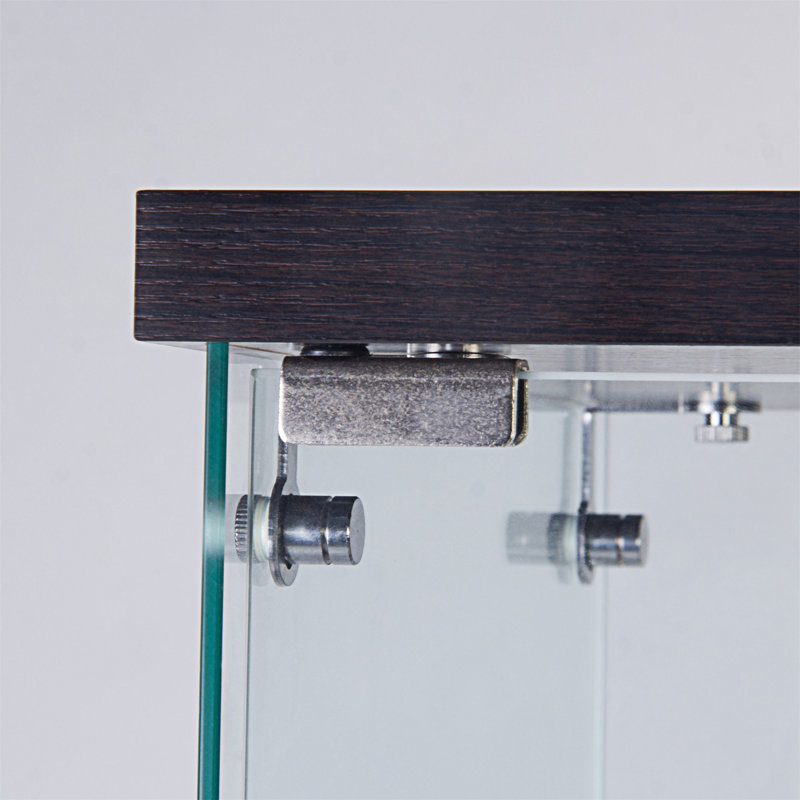 Black Tempered Glass Curio Cabinet with Three Shelves