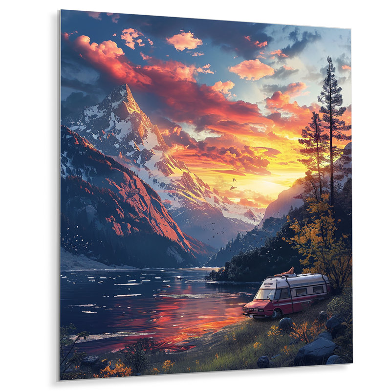 Caulkins - camping, voyage, art mural, salon, Métal métal, H 44 po x l 34 po x P 1,5 po