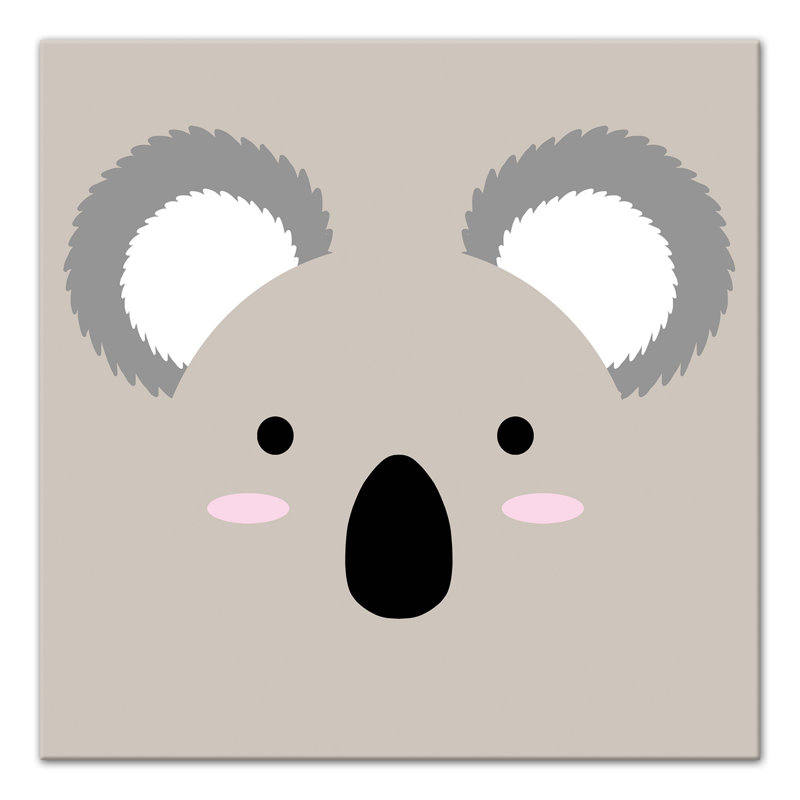 Art sur amis koala face Marko, H 12 po x l 12 po x P 1,25 po, Toile tendue