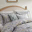 Housse de couette pour lit double / grand en coton gris - housse de coussin 5 pièces avec bordure en taie d'oreiller 100%