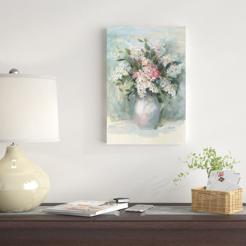 «Lilacs for Ellyn» par Carol Rowan - reproduction d'art sur toile tendue, H 18 po x l 12 po