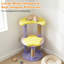 29” Cute Modern Cat Tree with Star & Moon Shaped Platforms, Jute Scratching Posts Purple-294569527