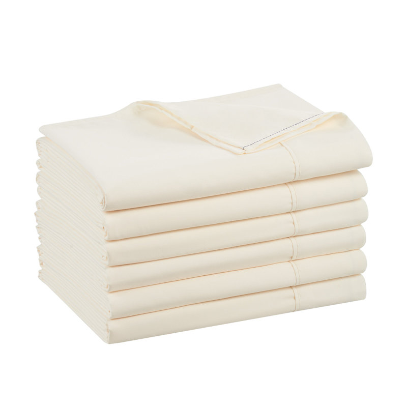 Host & Home Soft Brushed Hypoallergenic Microfiber Flat Sheets - Pack of 6, Twin Flat Sheet, Ivory
