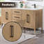 Meuble-lavabo en bois manufacturé et gris Griselde-91927739