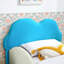 Lit simple mignon en forme de nuage pour enfants en cuir de polyuréthane avec barrières de sécurité, lit pour tout-petits sécuritaire avec pochette de rangement bleue et beige