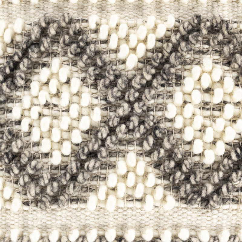 18" Square Beige and Gray Wool Cotton Pillow Cover