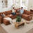 Sectional Sleeper Sofa With Pull Out Bed, L-Shaped Modular Sectional Sofa  With Storage, Cloud Couch With Deep Seat, Chenille, Orange-1560626072