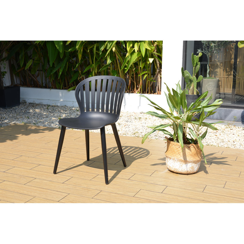 Patio Dining Set with, Black, Black