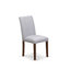 Ensemble repas 5 pièces pour 4 personnes comprenant une table de salle à manger rectangulaire en bois rustique et 4 chaises de salle à manger Parson en tissu gris, noyer antique-421148735-487416886-487416884
