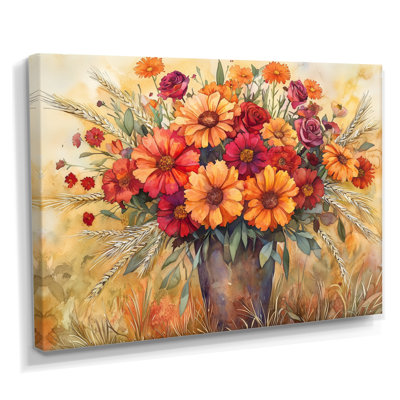 Art sur toile, "Golden Sunset Garden Blooms Of Mums I"