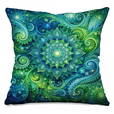 Intricate Mandala Paisley Double Sided Throw Pillows