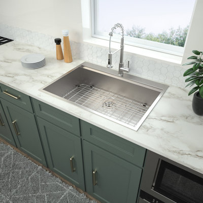 30 Drop In Kitchen Sink -  30 Inch Kitchen Sink Topmount Ledge Workstation 18 Gauge Stainless Steel Single Bowl Kitchen Sink -  HomeViewto, Y4HV-W124353906