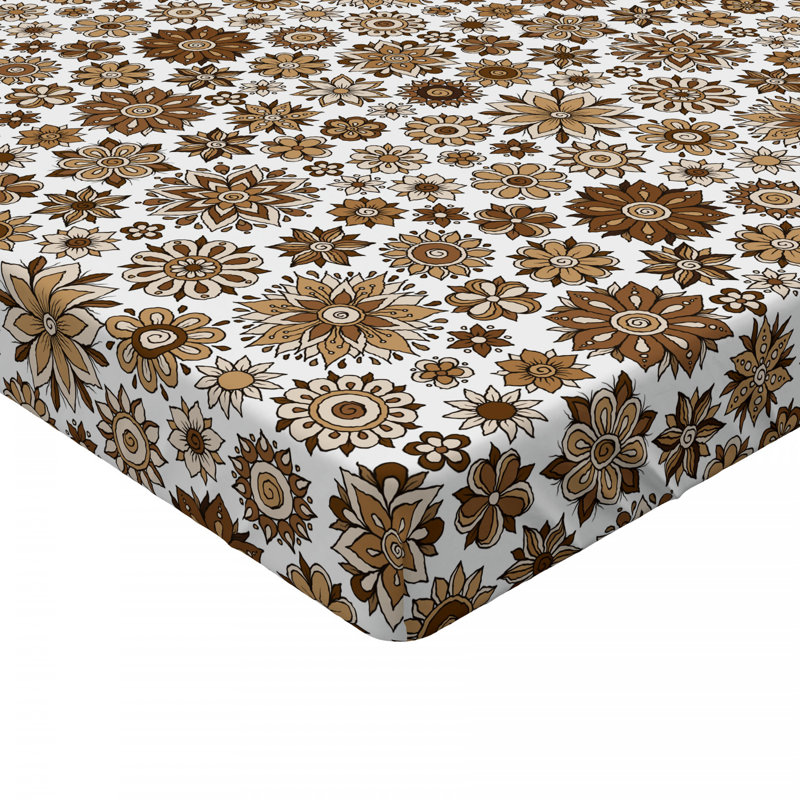 Microfiber Fitted Sheet, Full Fitted Sheet, Floral 1
